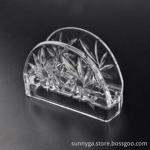 Semicircular Shaped Glass Place Card Holder